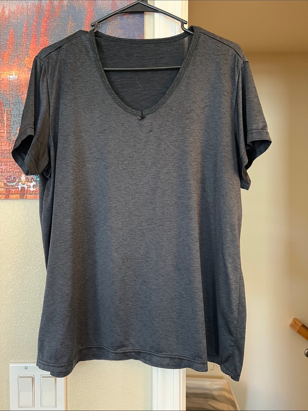 Amazon Essentials Charcoal V-Neck Short Sleeve Tee